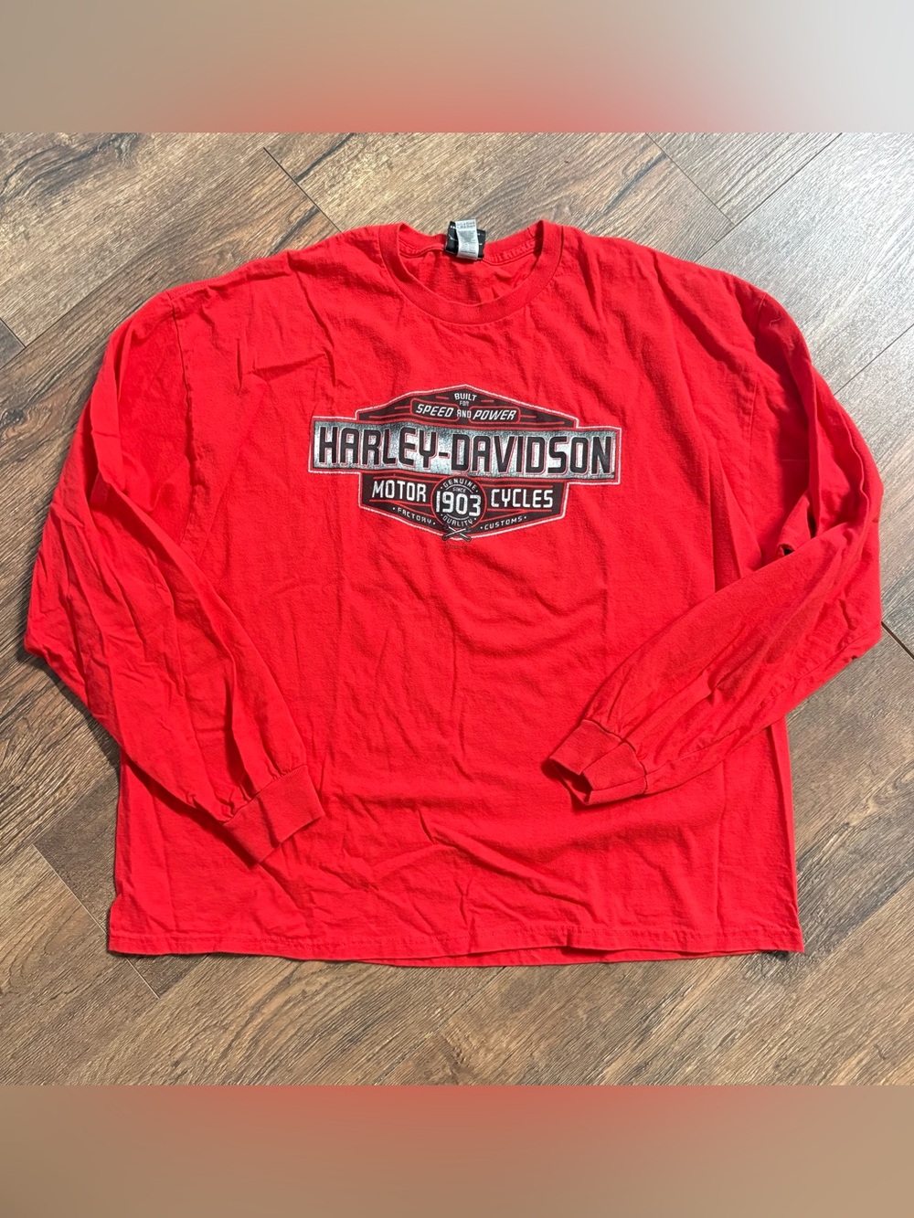 Harley Davidson red long sleeve tee curaco